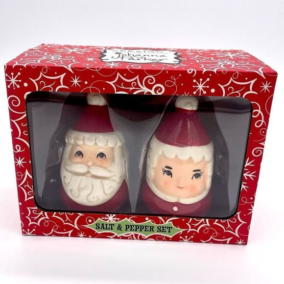 𝅺JOHANNA PARKER Santa Claus and Mrs Claus Salt and Pepper Shakers - Picture 1 of 2